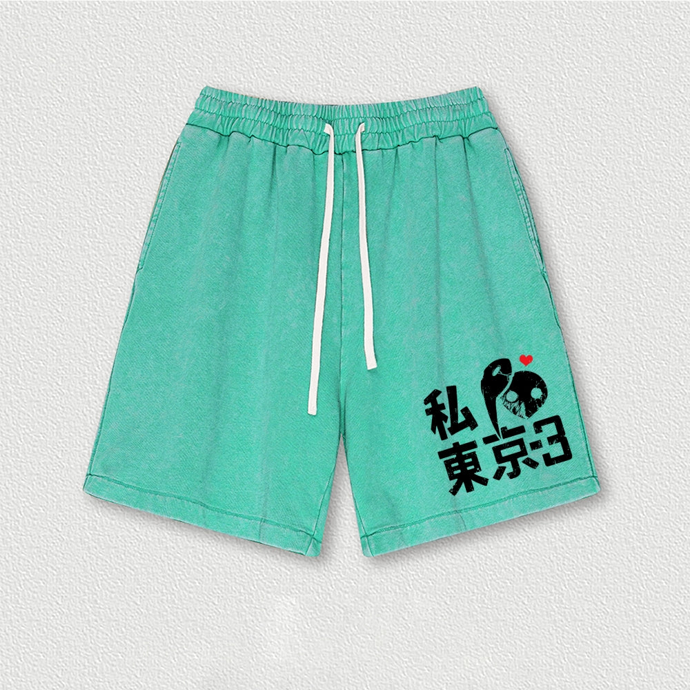 I Heart Tokyo-3 Washed Shorts