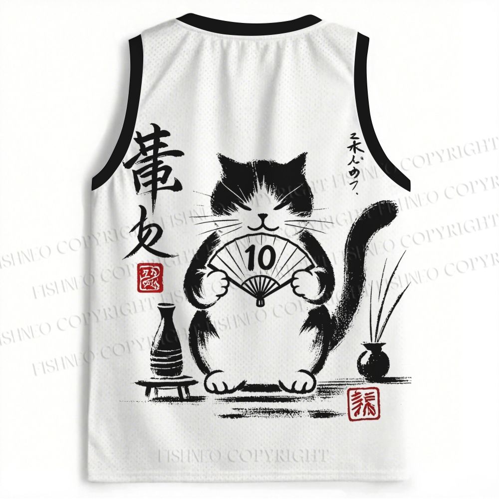 Ramen Cat Printed Jersey Tank