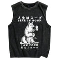 Life Is Soup I Am Fork Vintage Distressed Washed Tank Top
