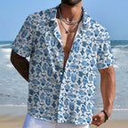 Blue Fish Printed Hawaiian Shirt