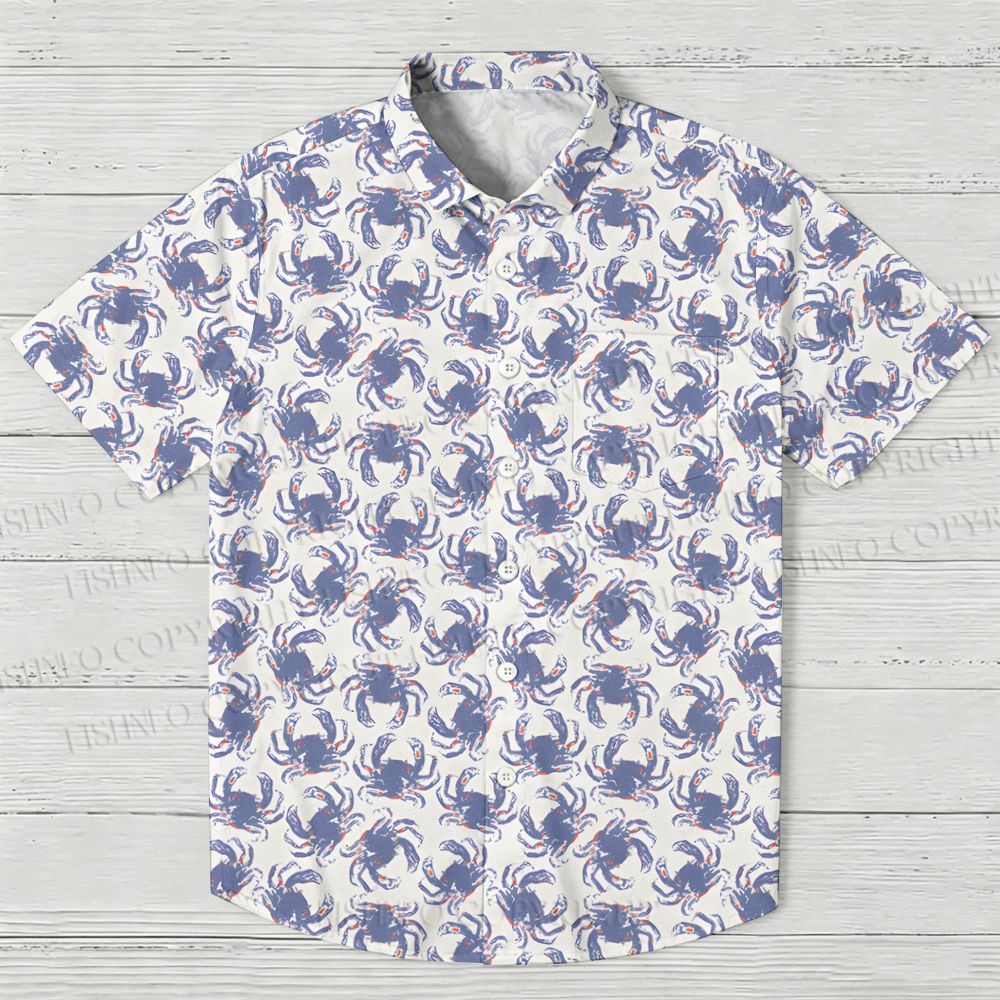 Crabs Catch The Waves Hawaiian Shirt