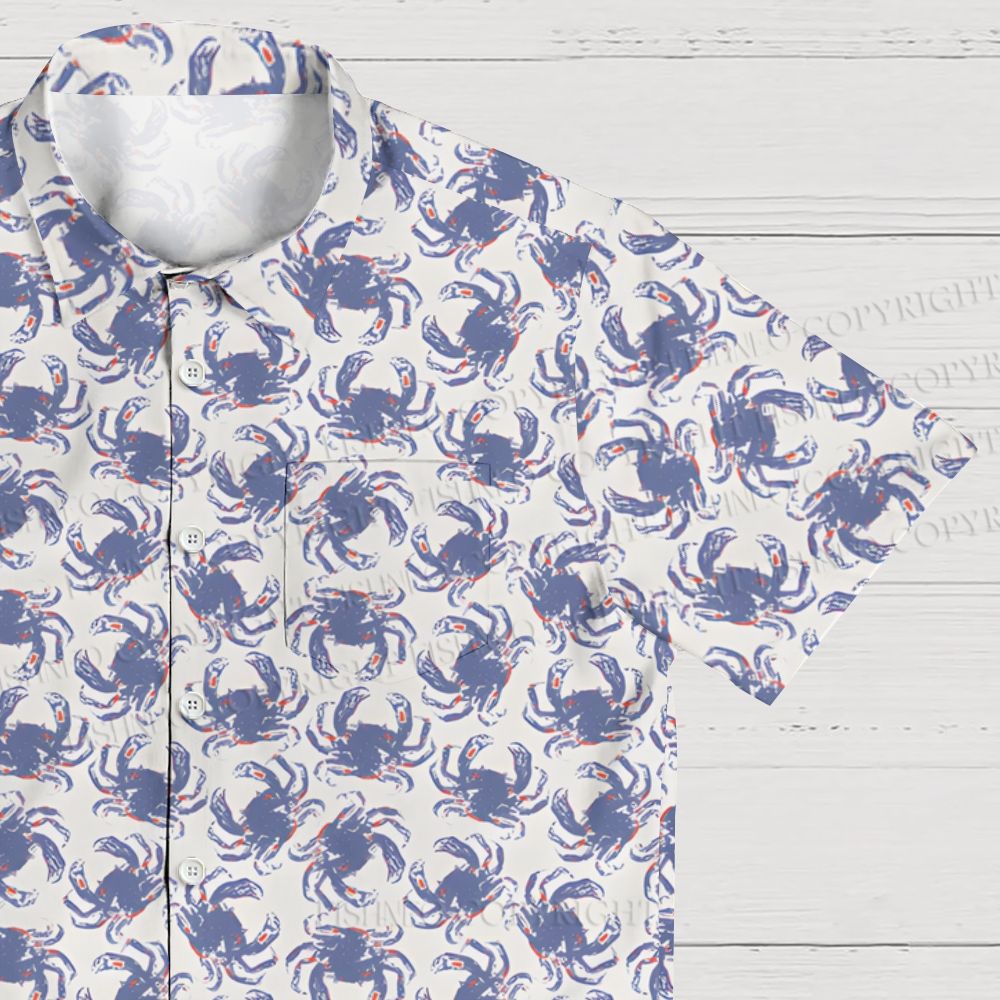 Crabs Catch The Waves Hawaiian Shirt