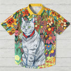 Cat in Flowers Hawaiian Shirt