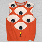 Unisex Giant Eyes Printed Tank Top