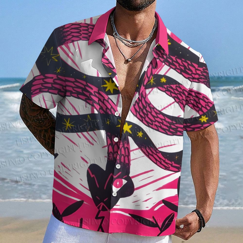 Funny Pink Snake Hawaiian Shirt