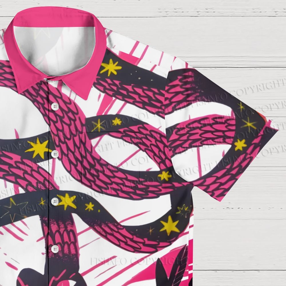 Funny Pink Snake Hawaiian Shirt