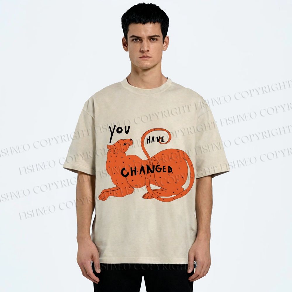 Unisex Panther You Have Changed Printed Washed Tee