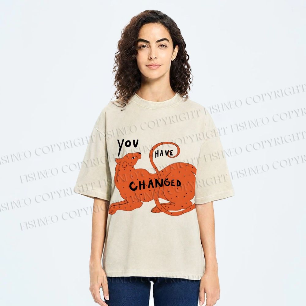 Unisex Panther You Have Changed Printed Washed Tee