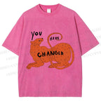 Unisex Panther You Have Changed Printed Washed Tee