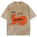 Unisex Panther You Have Changed Printed Washed Tee