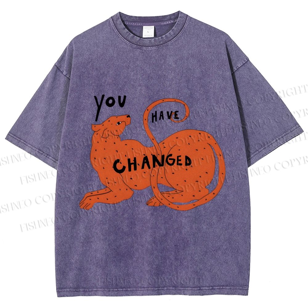 Unisex Panther You Have Changed Printed Washed Tee