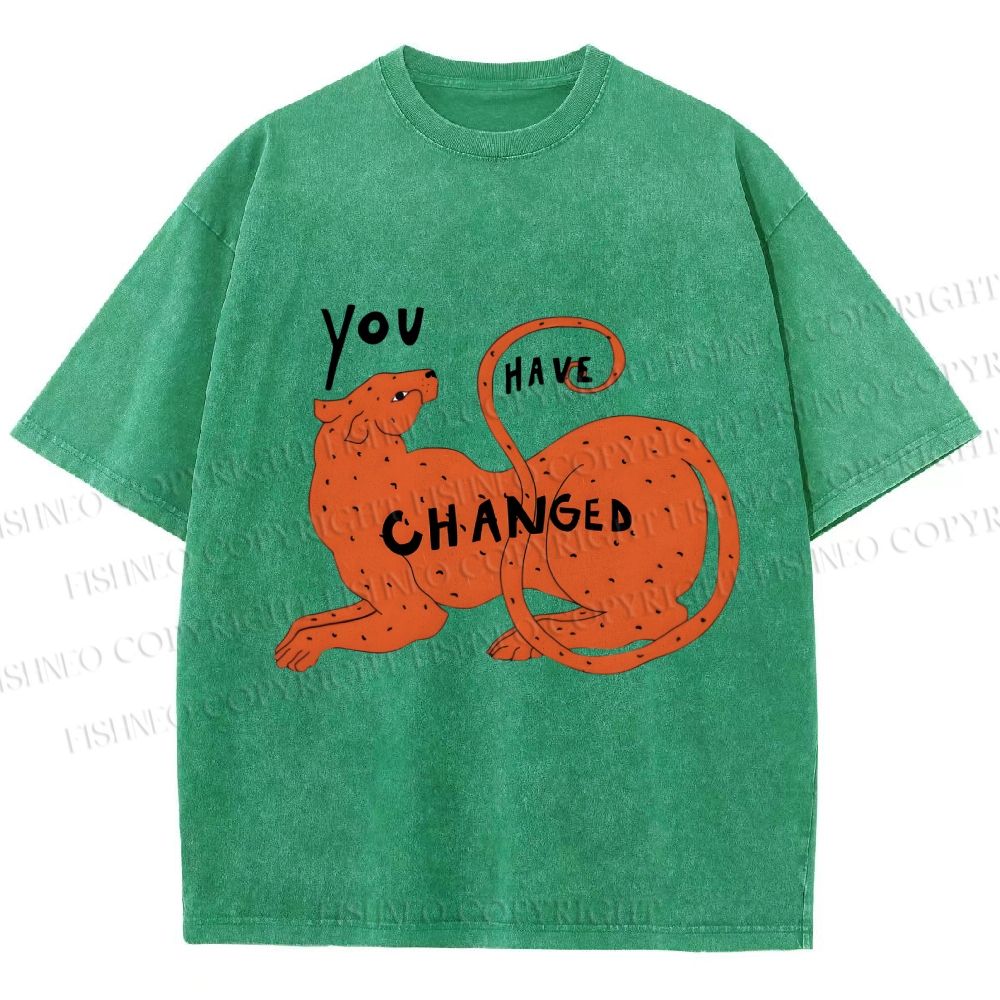 Unisex Panther You Have Changed Printed Washed Tee