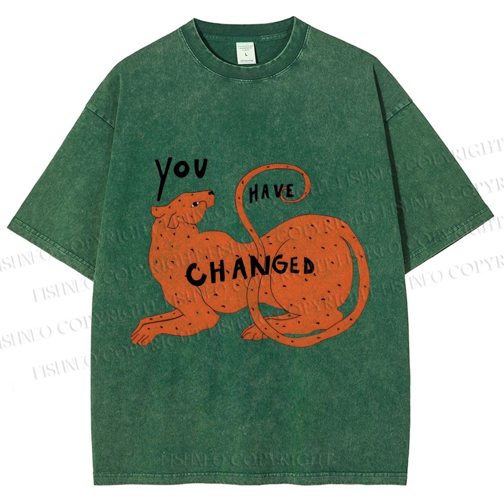 Unisex Panther You Have Changed Printed Washed Tee