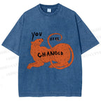 Unisex Panther You Have Changed Printed Washed Tee