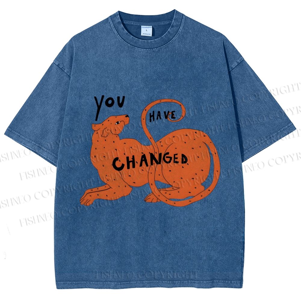 Unisex Panther You Have Changed Printed Washed Tee
