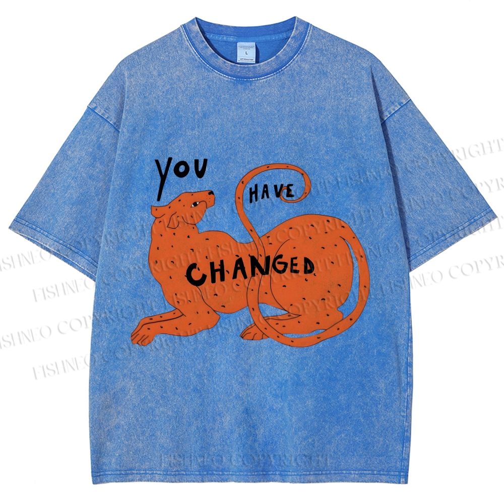 Unisex Panther You Have Changed Printed Washed Tee