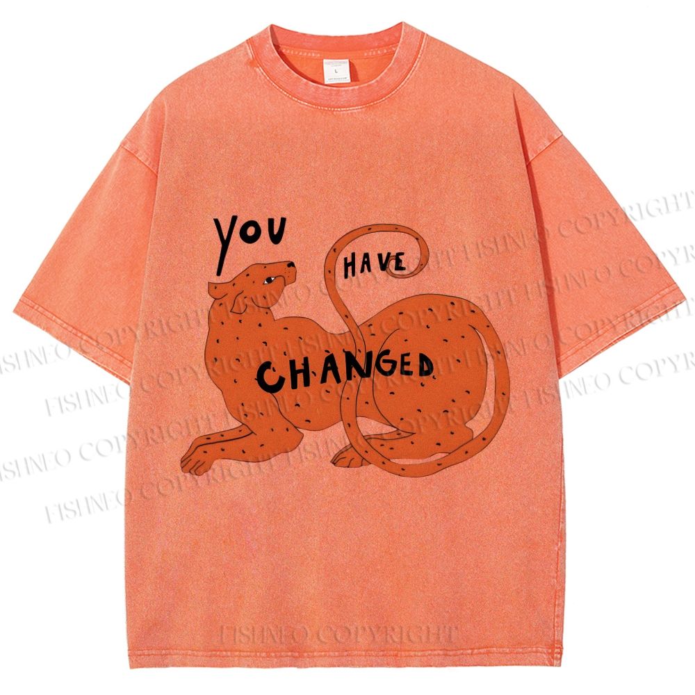 Unisex Panther You Have Changed Printed Washed Tee