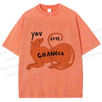 Unisex Panther You Have Changed Printed Washed Tee