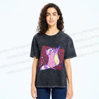 Unisex Chubby Raccoon Printed Washed Tee
