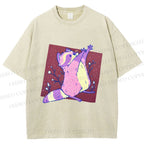 Unisex Chubby Raccoon Printed Washed Tee