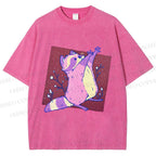 Unisex Chubby Raccoon Printed Washed Tee