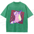 Unisex Chubby Raccoon Printed Washed Tee