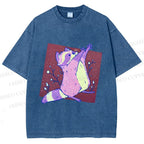 Unisex Chubby Raccoon Printed Washed Tee