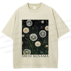Unisex Yayoi Kusama Dandelion Printed Washed Tee