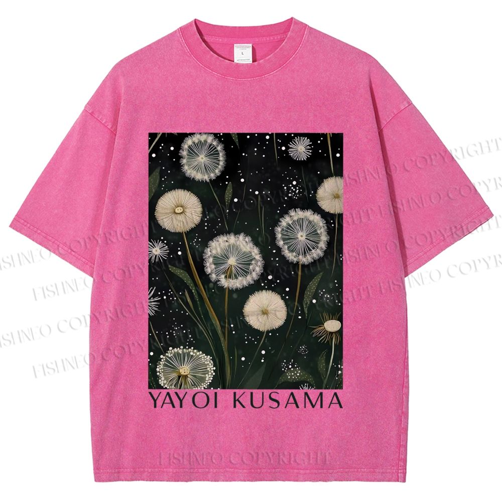 Unisex Yayoi Kusama Dandelion Printed Washed Tee