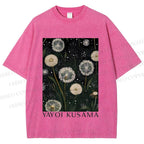 Unisex Yayoi Kusama Dandelion Printed Washed Tee