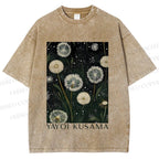 Unisex Yayoi Kusama Dandelion Printed Washed Tee