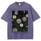 Unisex Yayoi Kusama Dandelion Printed Washed Tee