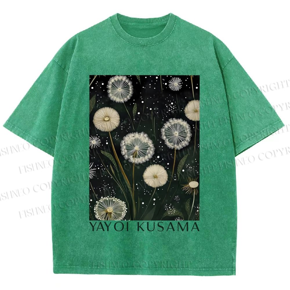 Unisex Yayoi Kusama Dandelion Printed Washed Tee