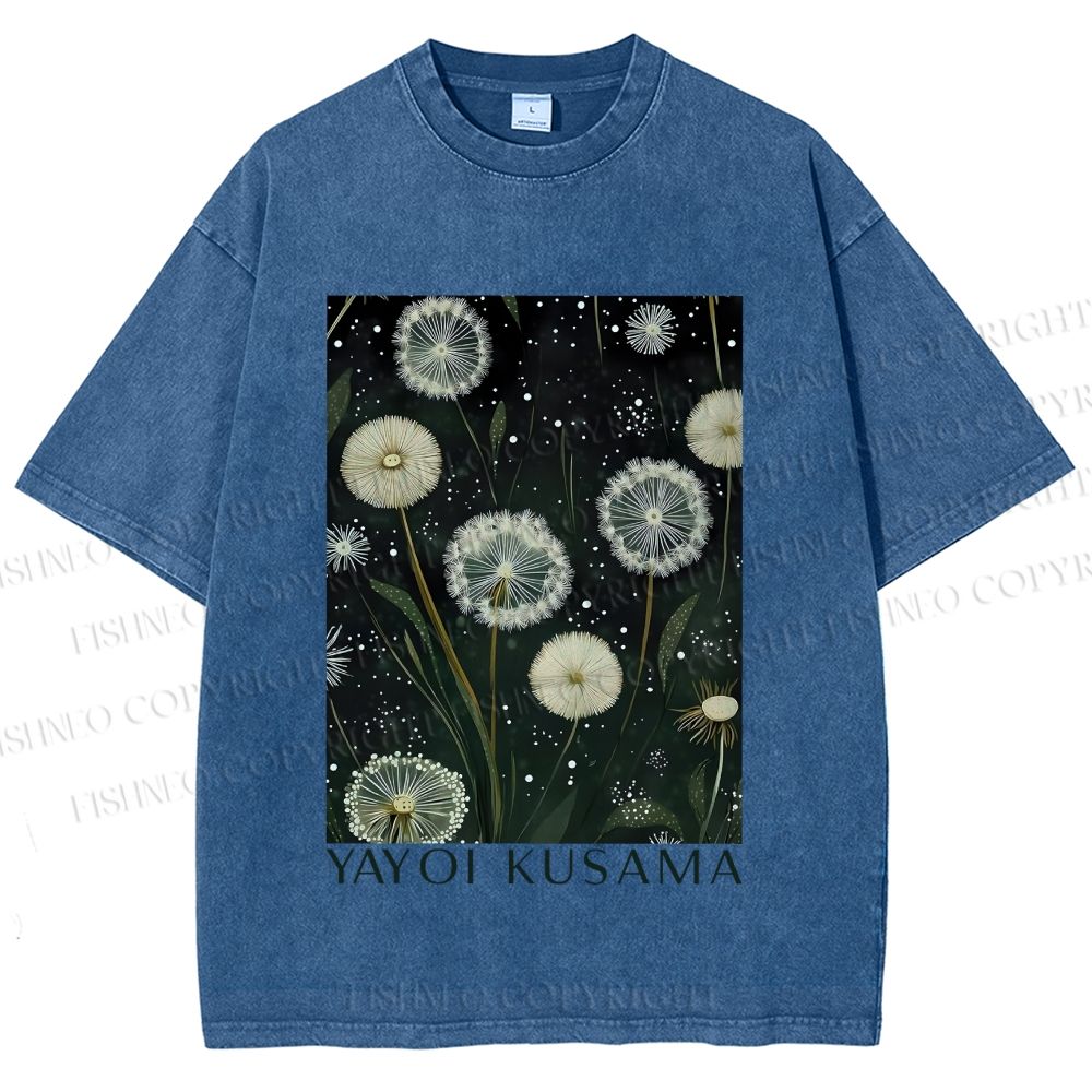 Unisex Yayoi Kusama Dandelion Printed Washed Tee