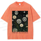 Unisex Yayoi Kusama Dandelion Printed Washed Tee