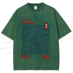 Unisex Yayoi Kusama Line Wave Printed Washed Tee