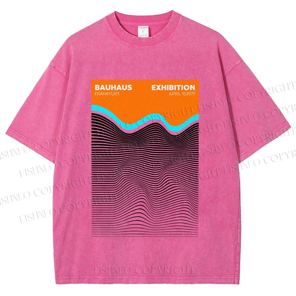 Unisex Bauhaus Wave Exhibition Printed Washed Tee