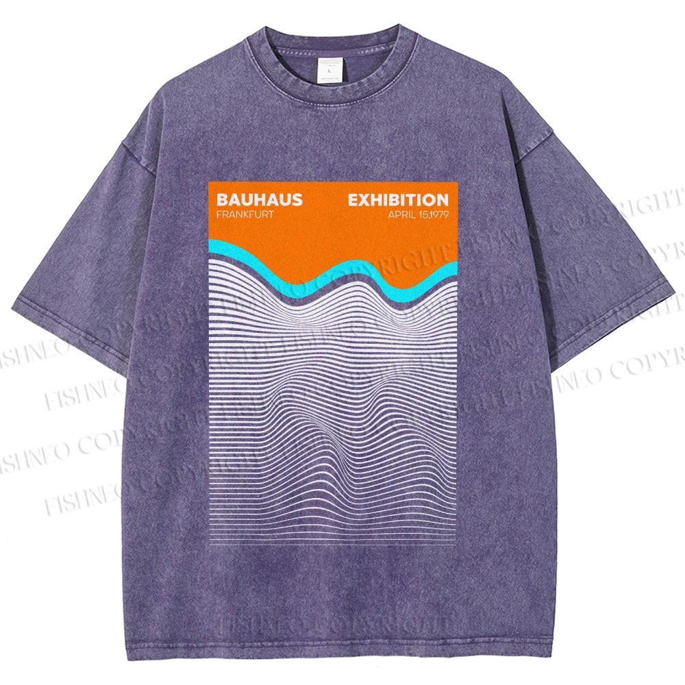 Unisex Bauhaus Wave Exhibition Printed Washed Tee