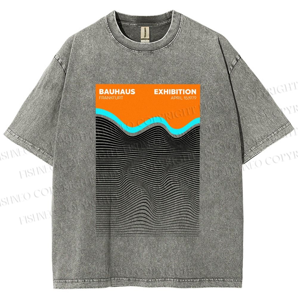 Unisex Bauhaus Wave Exhibition Printed Washed Tee