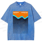 Unisex Bauhaus Wave Exhibition Printed Washed Tee
