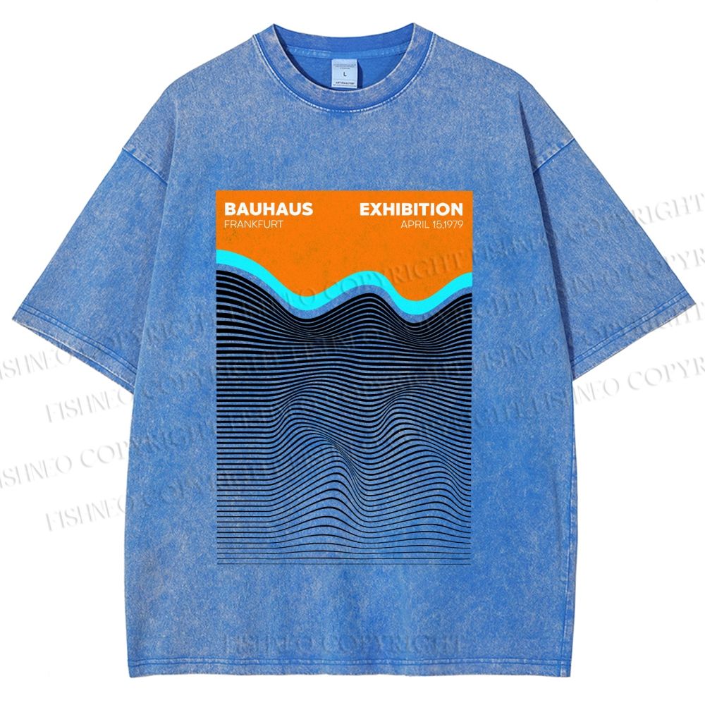 Unisex Bauhaus Wave Exhibition Printed Washed Tee