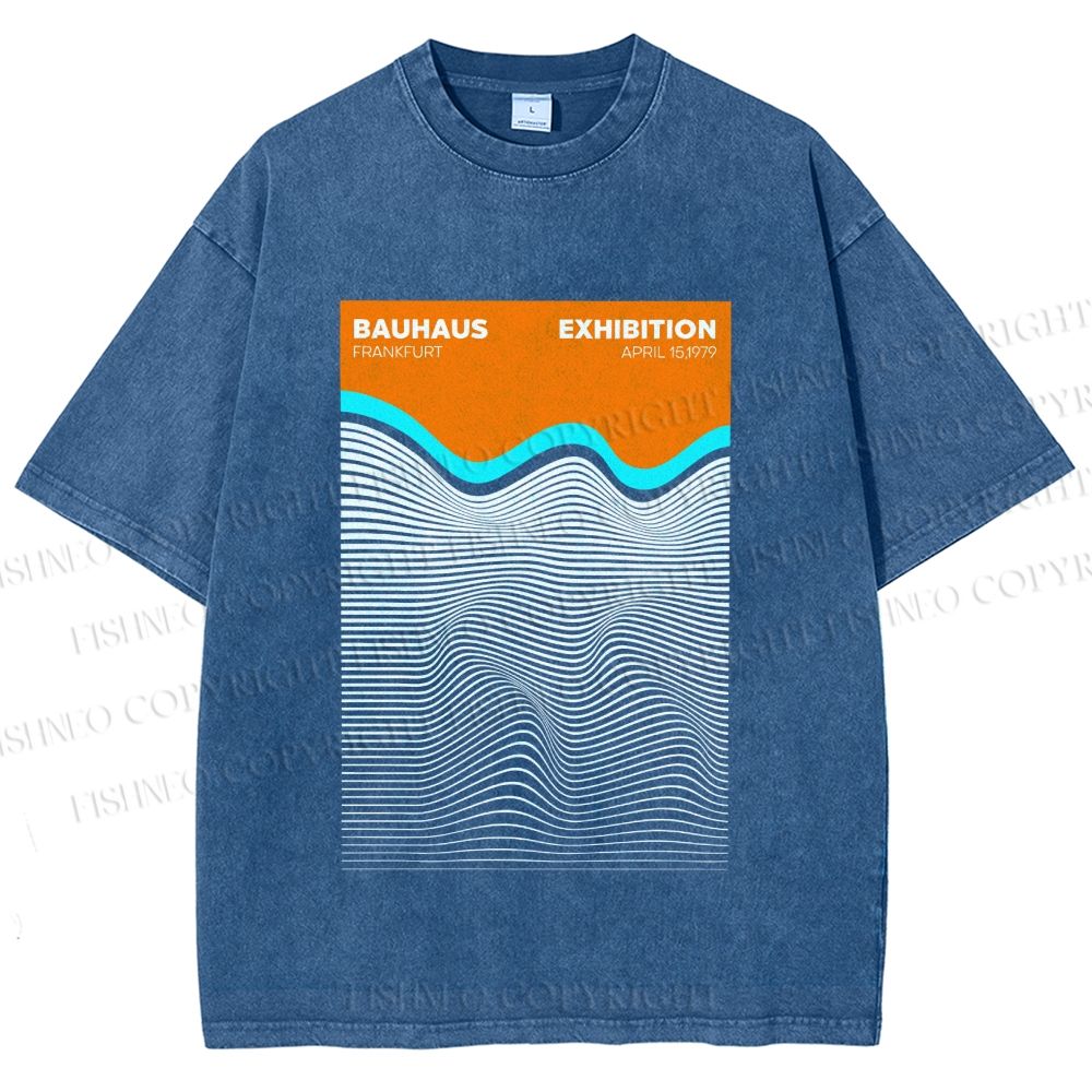 Unisex Bauhaus Wave Exhibition Printed Washed Tee