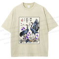 Unisex Two Cranes In A Zen Garden Printed Washed Tee