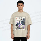 Unisex Two Cranes In A Zen Garden Printed Washed Tee