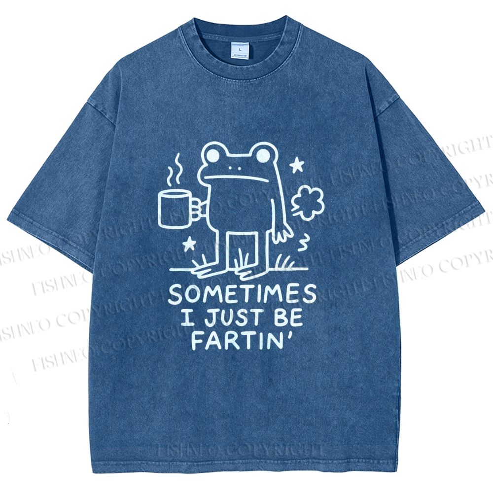 Unisex Sometimes A Frog Just Needs To Fart Printed Washed Tee
