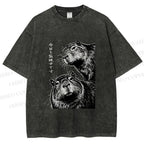 Unisex Capybara Surveillance Squad Printed Washed Tee