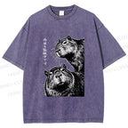 Unisex Capybara Surveillance Squad Printed Washed Tee