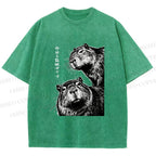 Unisex Capybara Surveillance Squad Printed Washed Tee