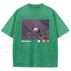 Unisex Bauhaus Psychedelic Sphere Printed Washed Tee