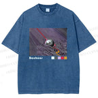 Unisex Bauhaus Psychedelic Sphere Printed Washed Tee